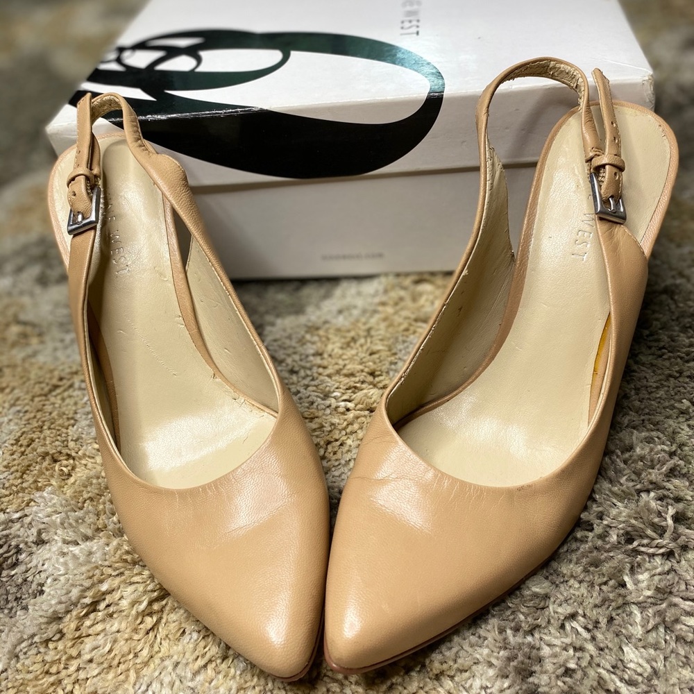 Nine West size 7 sling back nude